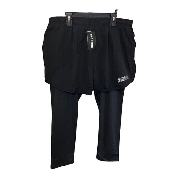 RAWGEAR Mens Compression Leggings w Shorts~Size XXL~Black RG206 Bradley Martyn - Picture 1 of 7
